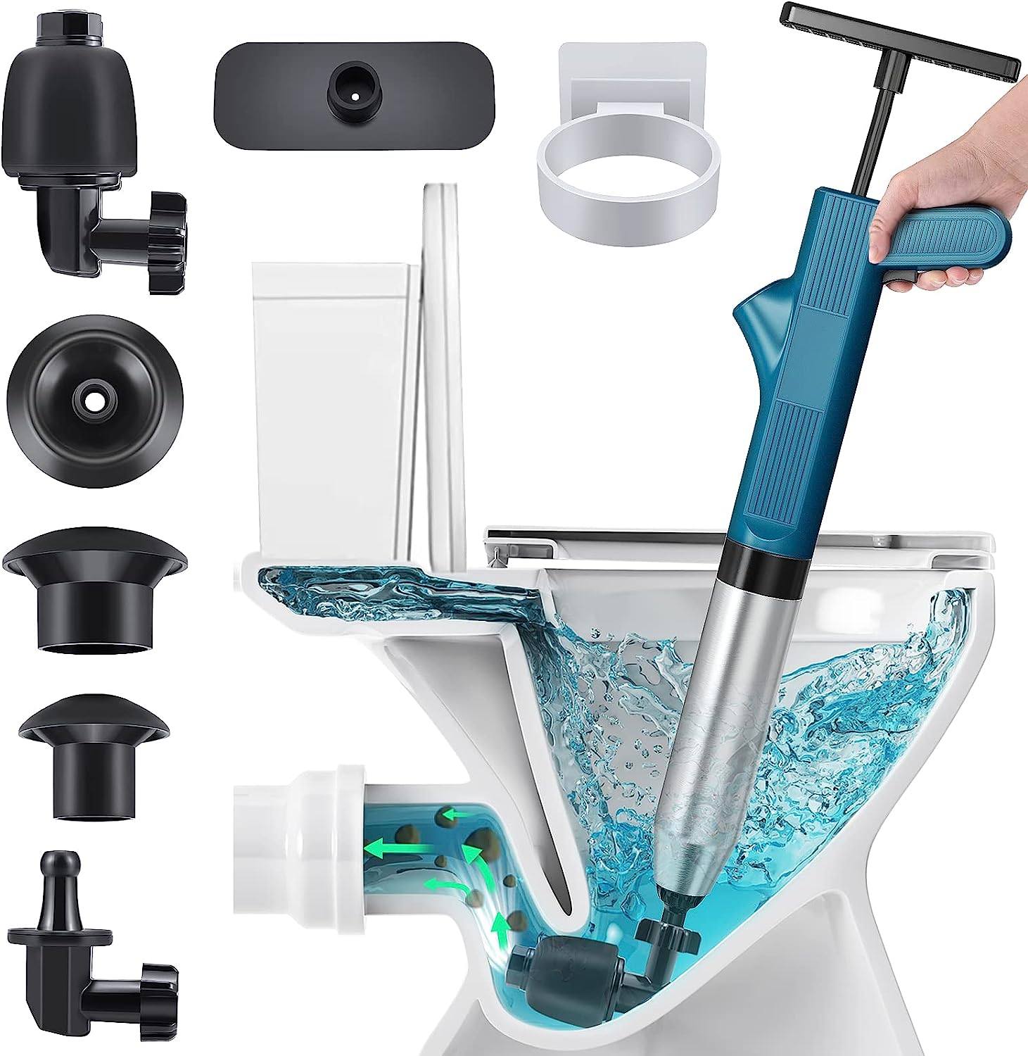 Toilet Plunger, Drain Clog Remover, High-Pressure Air Drain Blaster Real Time Barometer Powerful Drain Snake Sink Plunger Plumbing Tools Plungers Bathr Toilet Plunger, Drain Clog Remover, High-Pressure Air Drain Blaster Real Time Barometer Powerful Drain Snake Sink Plunger Plumbing Tools Plungers Bathr