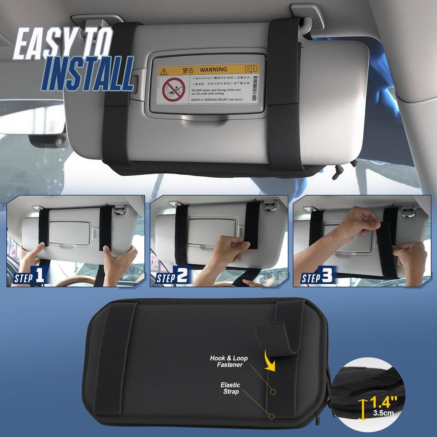 Phonery SunPouch ® Sunglass Holder Pouch for Car Visor