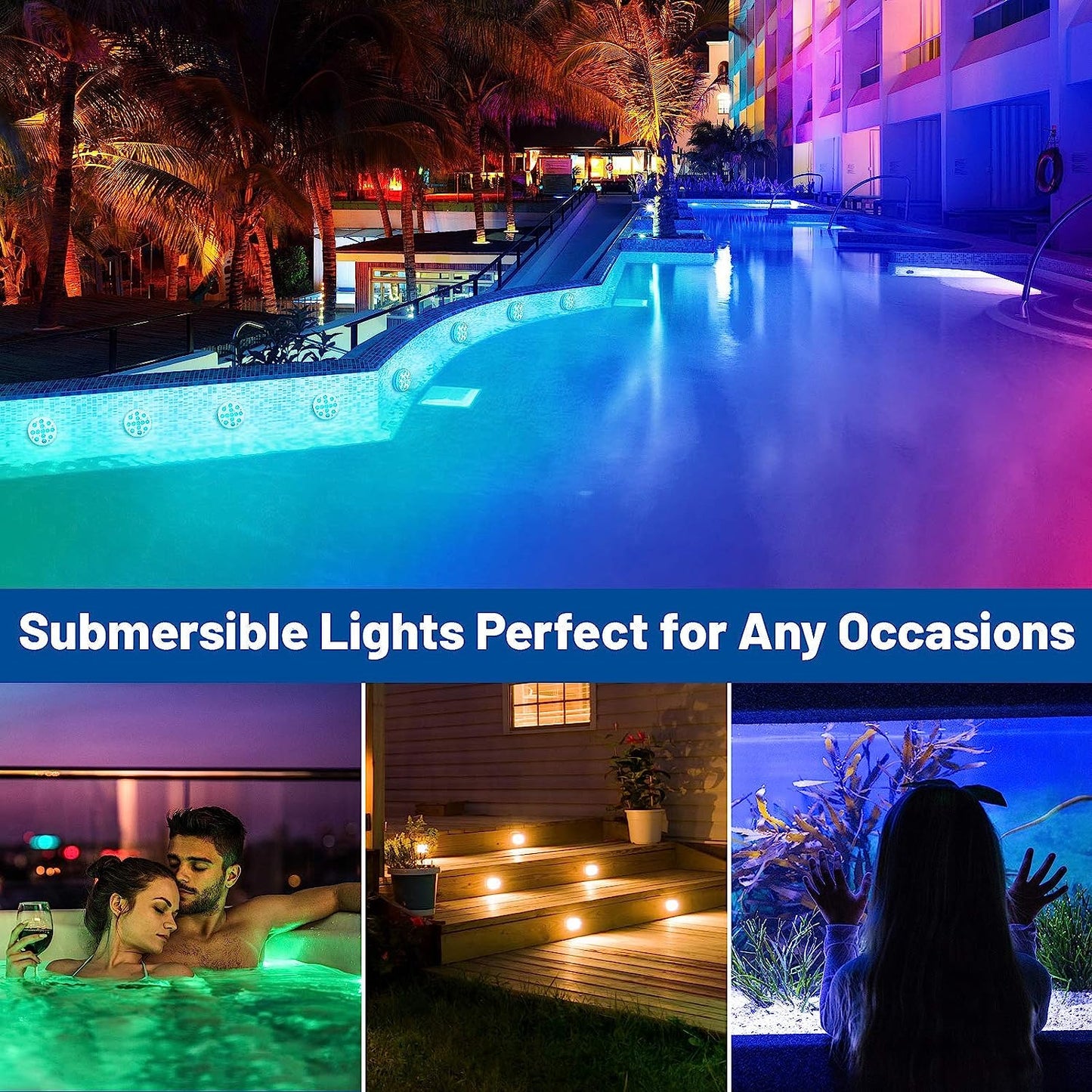 Phonery AquaGlow ® Led Pool Lights (4-Pack)-Getphonery