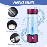Hydrogen Water Bottle, 2024 New Portable Hydrogen Water Ionizer Machine, Hydrogen Water Generator, Hydrogen Rich Water Glass Health Cup For Home Office Travel