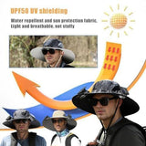 Phonery RadiantShade ® Wide Brim Hat with 2 Solar Fan-Getphonery