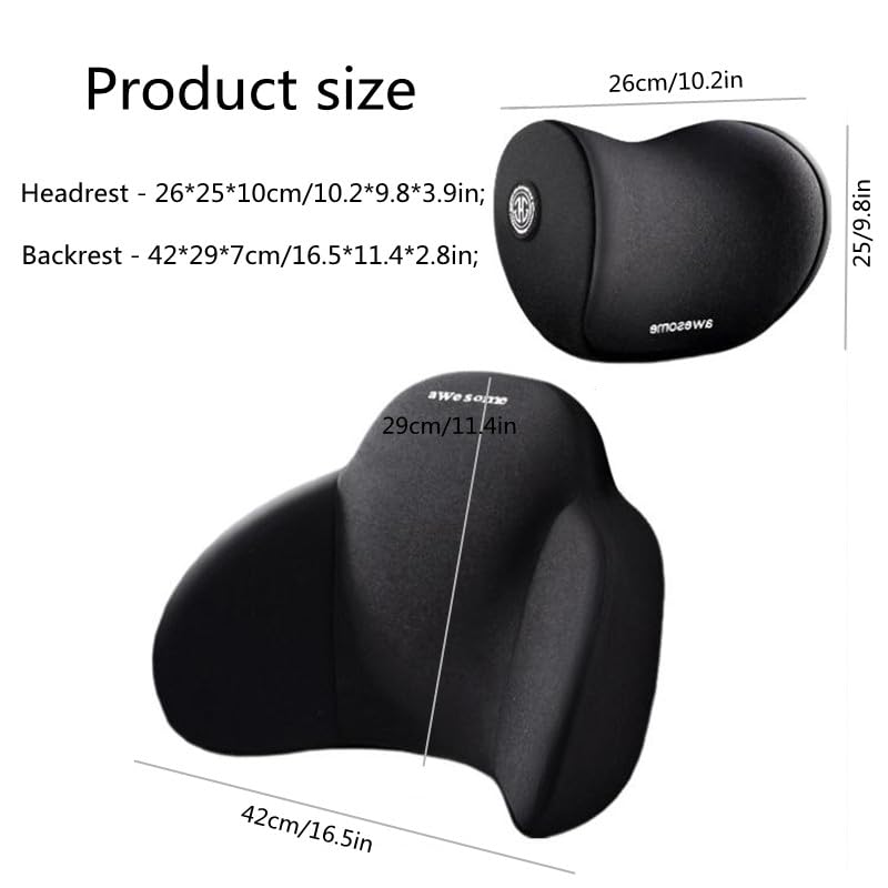 Phonery ErgoEase ®  Car Seat Headrest & Lumbar Support Kit-Getphonery