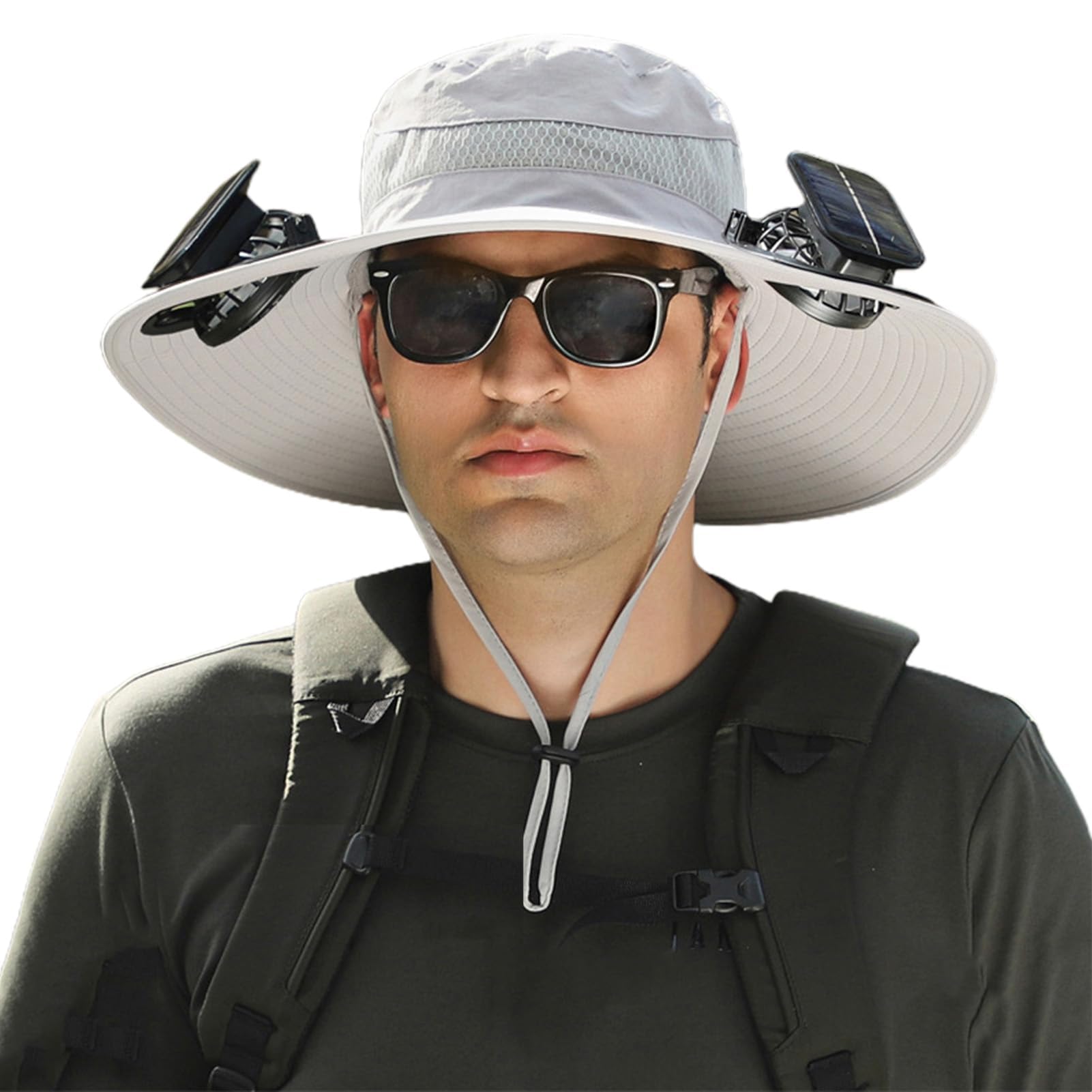 Phonery RadiantShade ® Wide Brim Hat with 2 Solar Fan-Getphonery