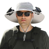 Phonery RadiantShade ® Wide Brim Hat with 2 Solar Fan