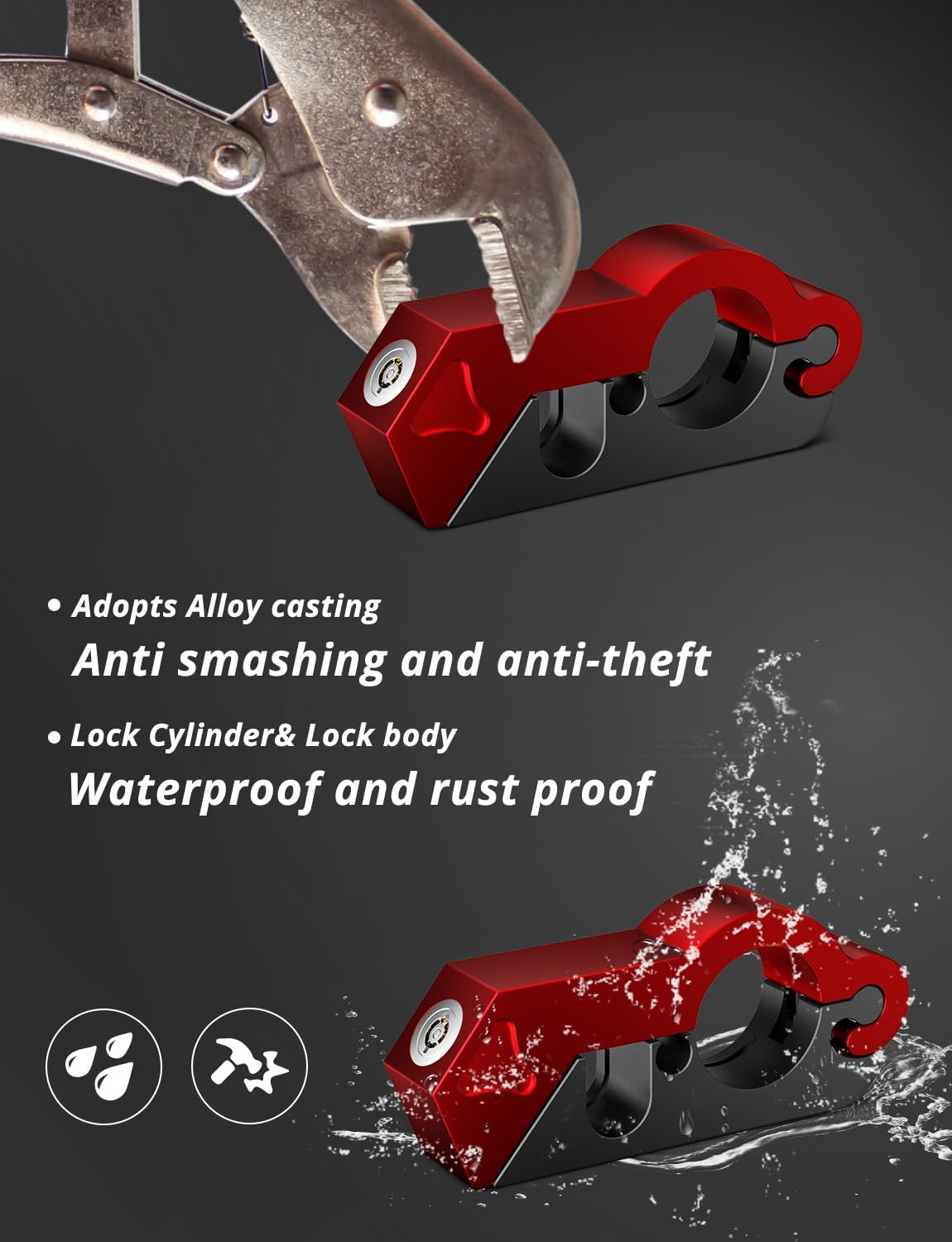 Phonery SecureRide ® Universal Motorcycle Helmet and Throttle Lock-Getphonery