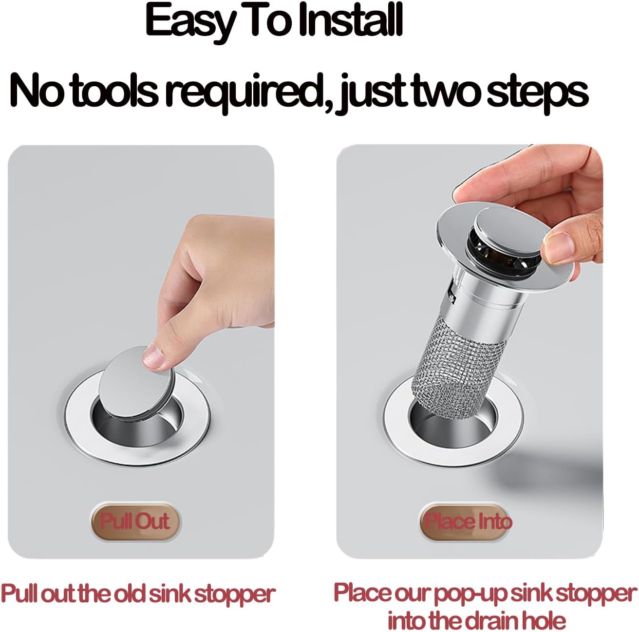 Phonery SinkShield ® Pop Up Bathroom Sink Drain Strainer-Getphonery