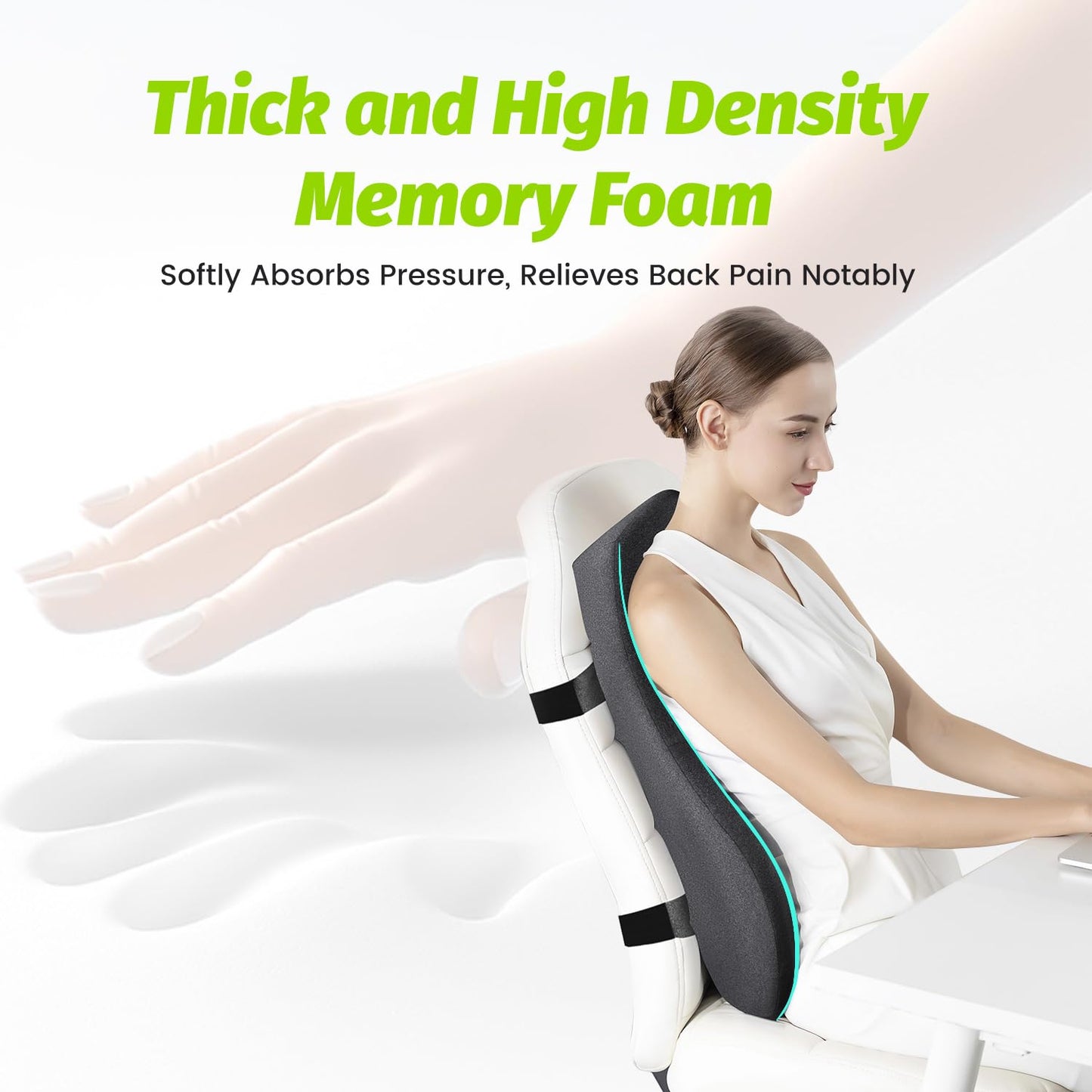 Phonery SpineEase ® Long Back Support for Office Chair