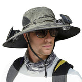 Phonery RadiantShade ® Wide Brim Hat with 2 Solar Fan