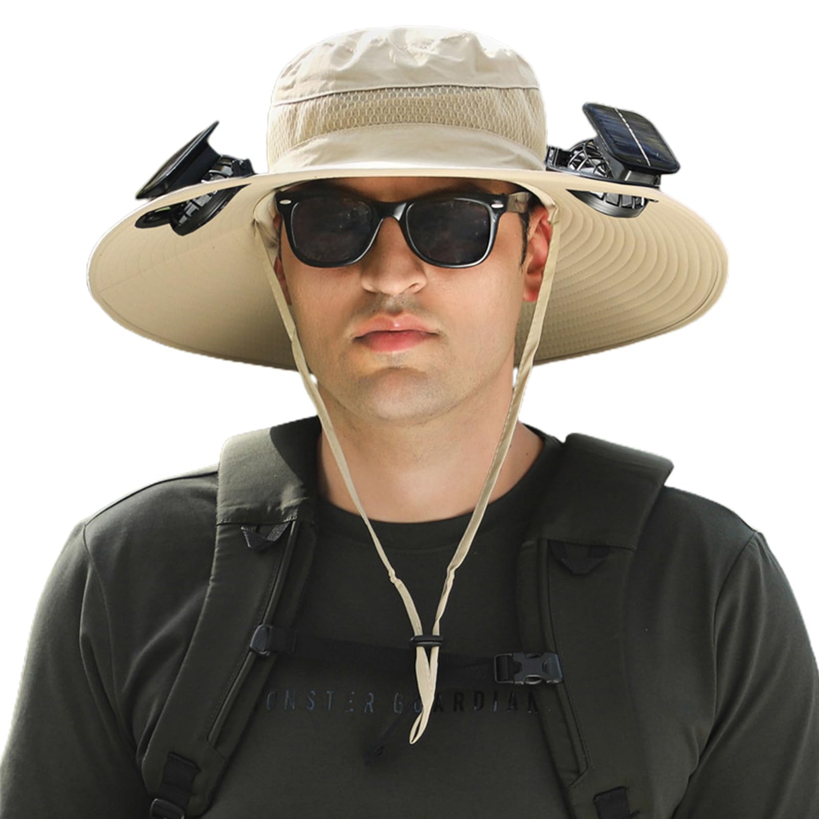Phonery RadiantShade ® Wide Brim Hat with 2 Solar Fan-Getphonery