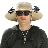 Phonery RadiantShade ® Wide Brim Hat with 2 Solar Fan