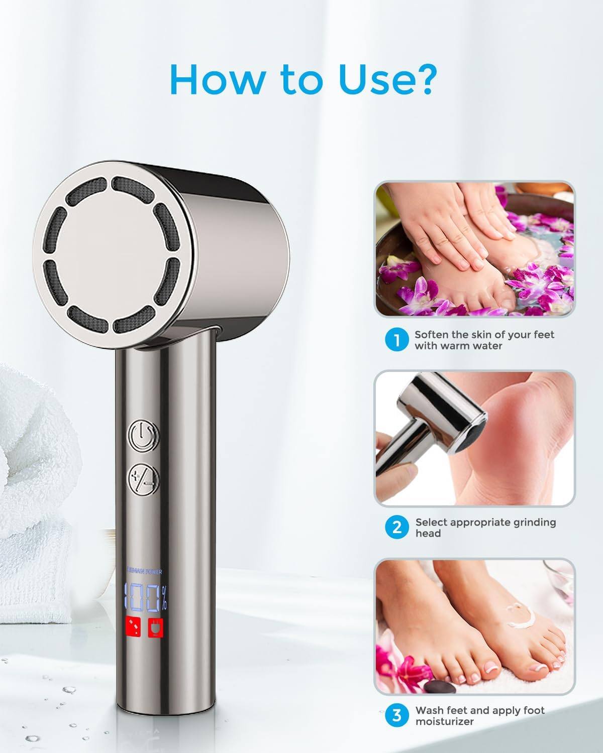 Phonery SoleGlam ® Callus Remover with Dander Vacuum-Getphonery