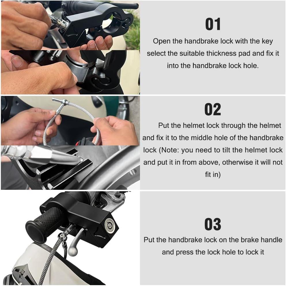 Phonery SecureRide ® Universal Motorcycle Helmet and Throttle Lock-Getphonery