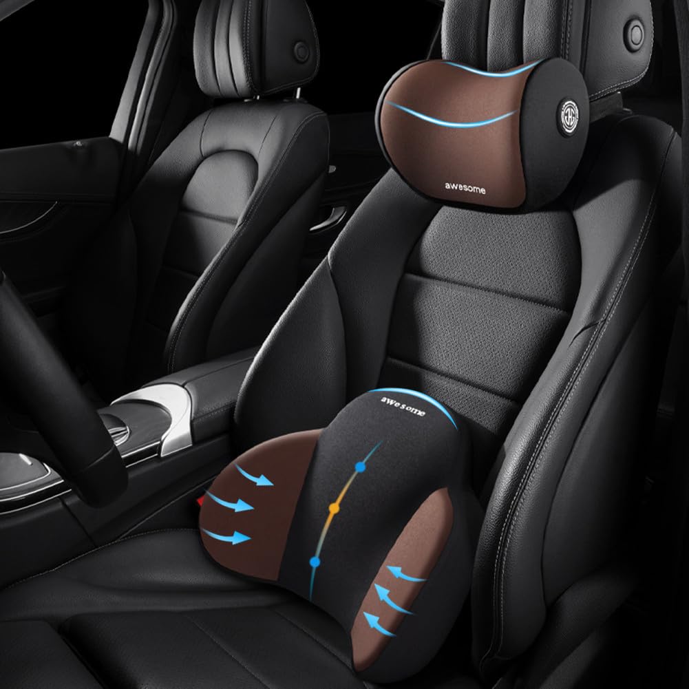 Phonery ErgoEase ®  Car Seat Headrest & Lumbar Support Kit-Getphonery