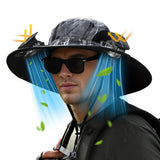 Phonery RadiantShade ® Wide Brim Hat with 2 Solar Fan