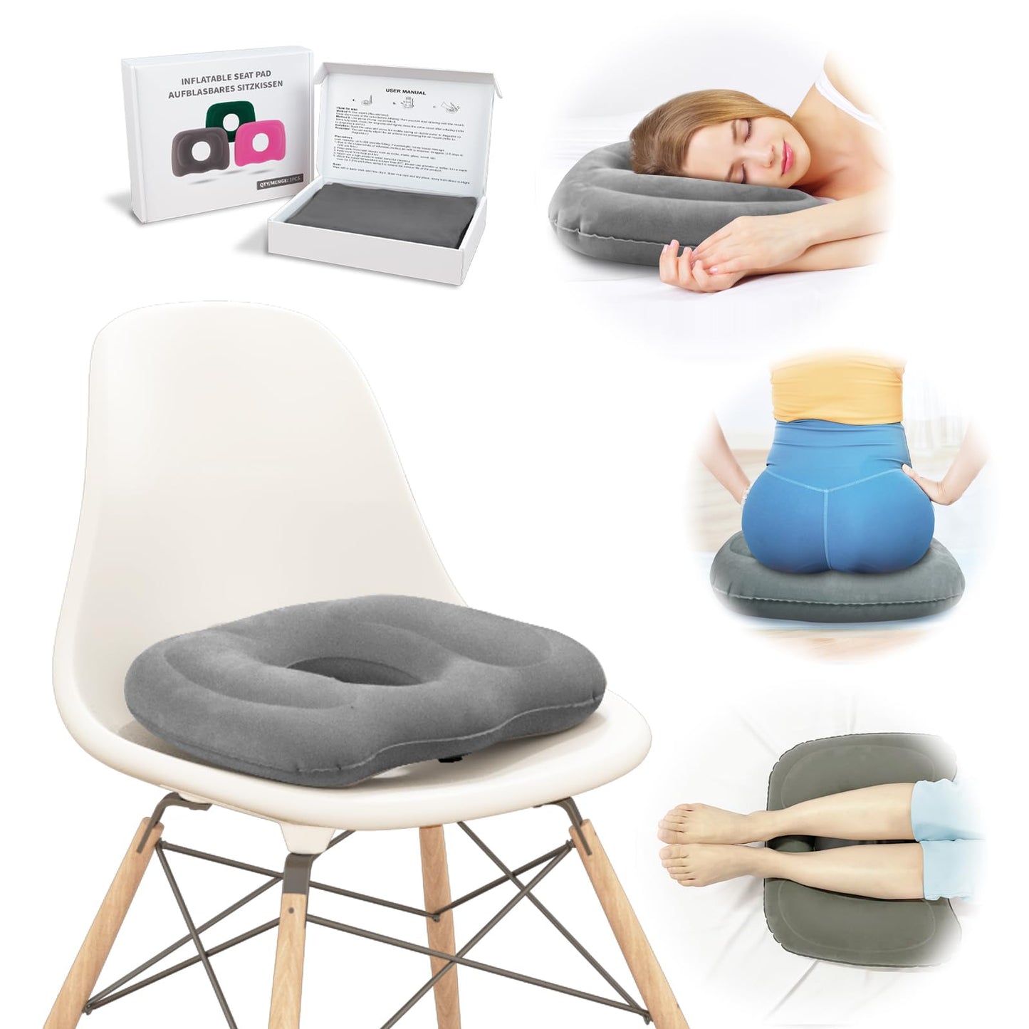 Phonery AeroRelief  ® Donut Pillow For Tailbone