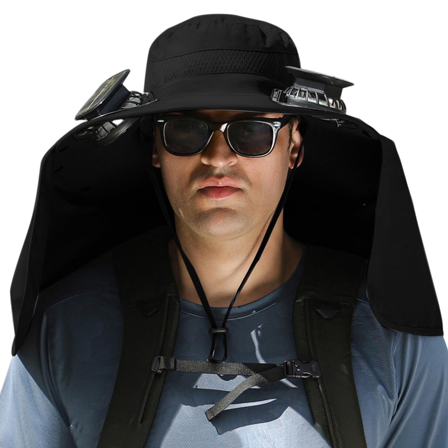 Phonery RadiantShade ® Wide Brim Hat with Solar Powered Fans-Getphonery