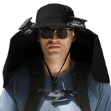 Phonery RadiantShade ® Wide Brim Hat with Solar Powered Fans