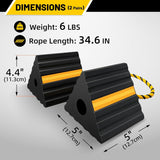 ROBLOCK Rubber Wheel Chocks for RV Trailer Camper Truck Car Aircraft Boat, Versatile Rubber Chocks Block Stopper for Tire with Reflective Strips, Utility RV Accessories, 2pair/4pack