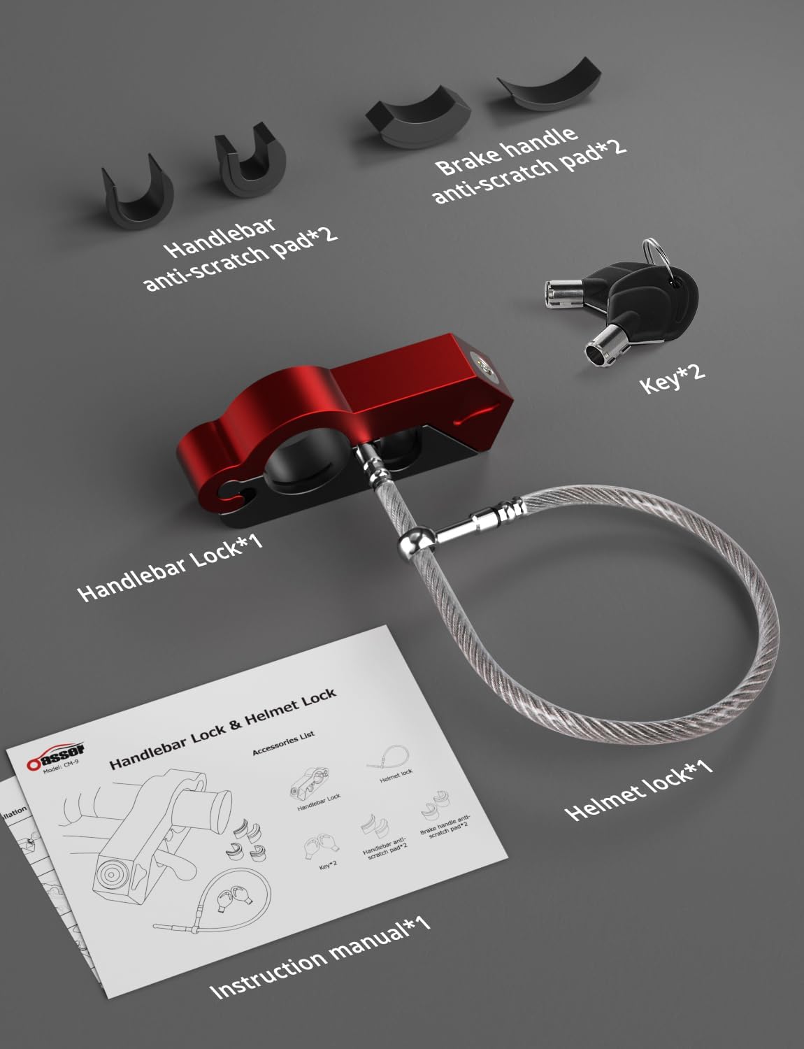 Phonery SecureRide ® Universal Motorcycle Helmet and Throttle Lock-Getphonery