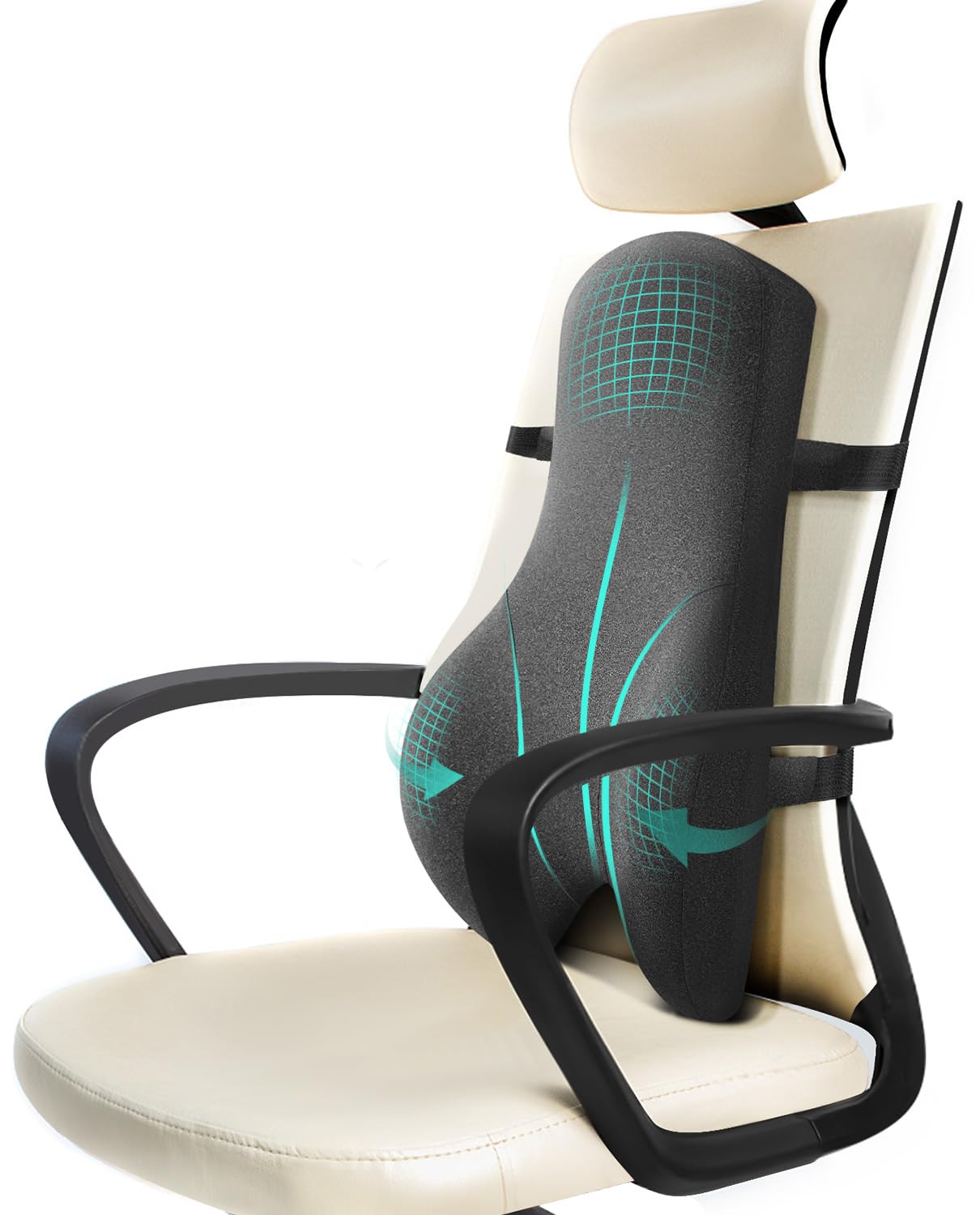 Phonery SpineEase ® Long Back Support for Office Chair