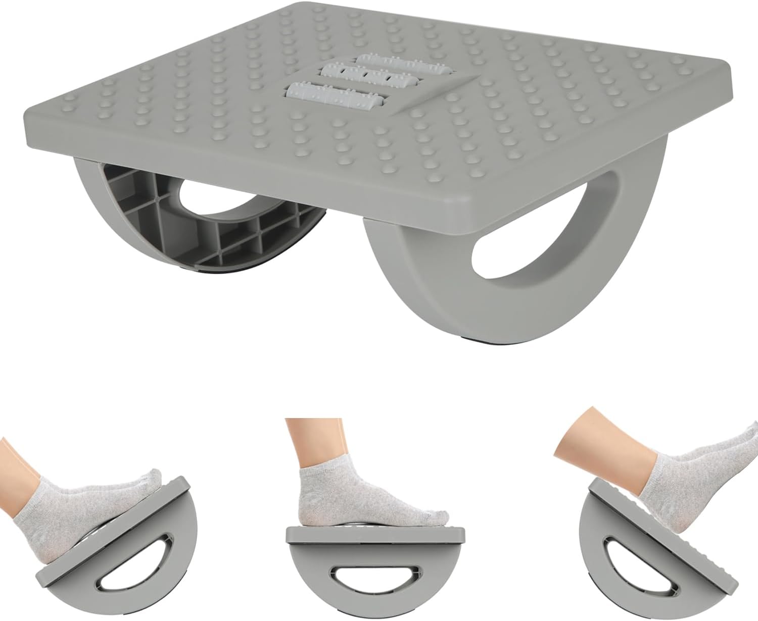 New Foot Rest Under Desk Rocking Foot Stool with Massage Surface Ergonomic Desk  Footrest with Roller