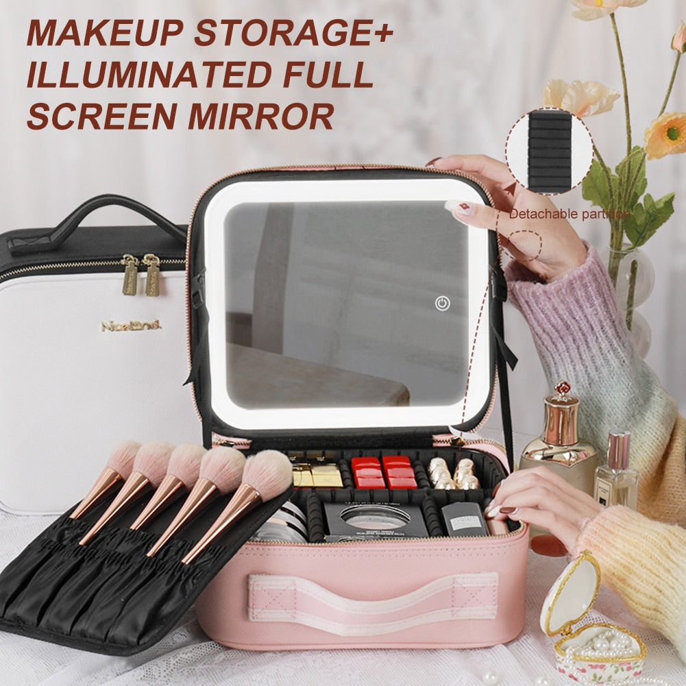 Phonery GlamSavvy ® Makeup Vanity Box With Mirror And Lights-Getphonery
