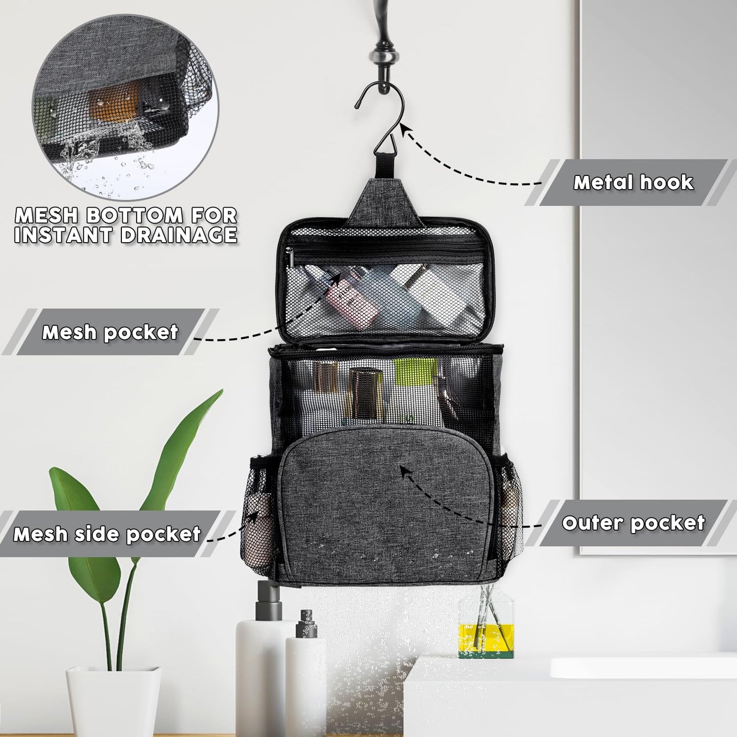 Phonery ShowerSavvy ® Hanging Shower Caddy-Getphonery