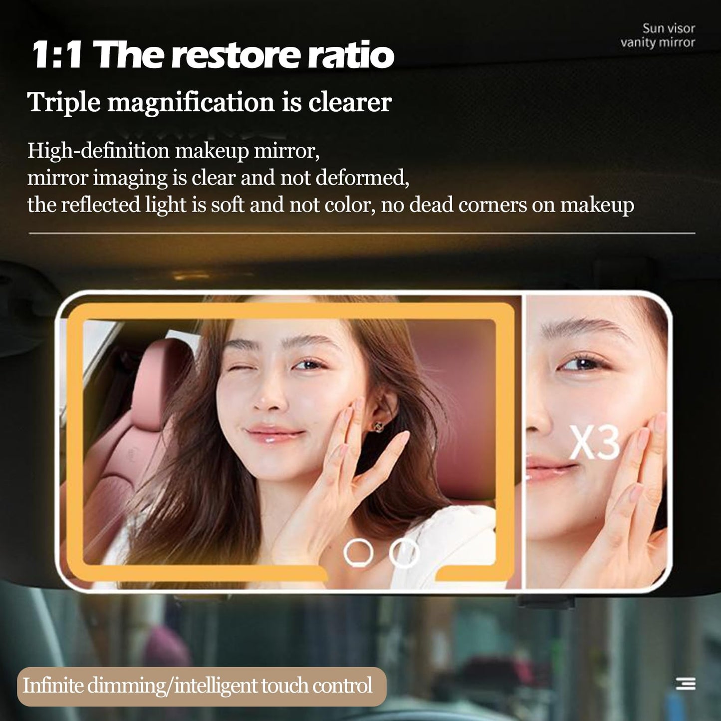 Phonery AuraVisor ® Car Sun Visor Vanity Mirror with Lights