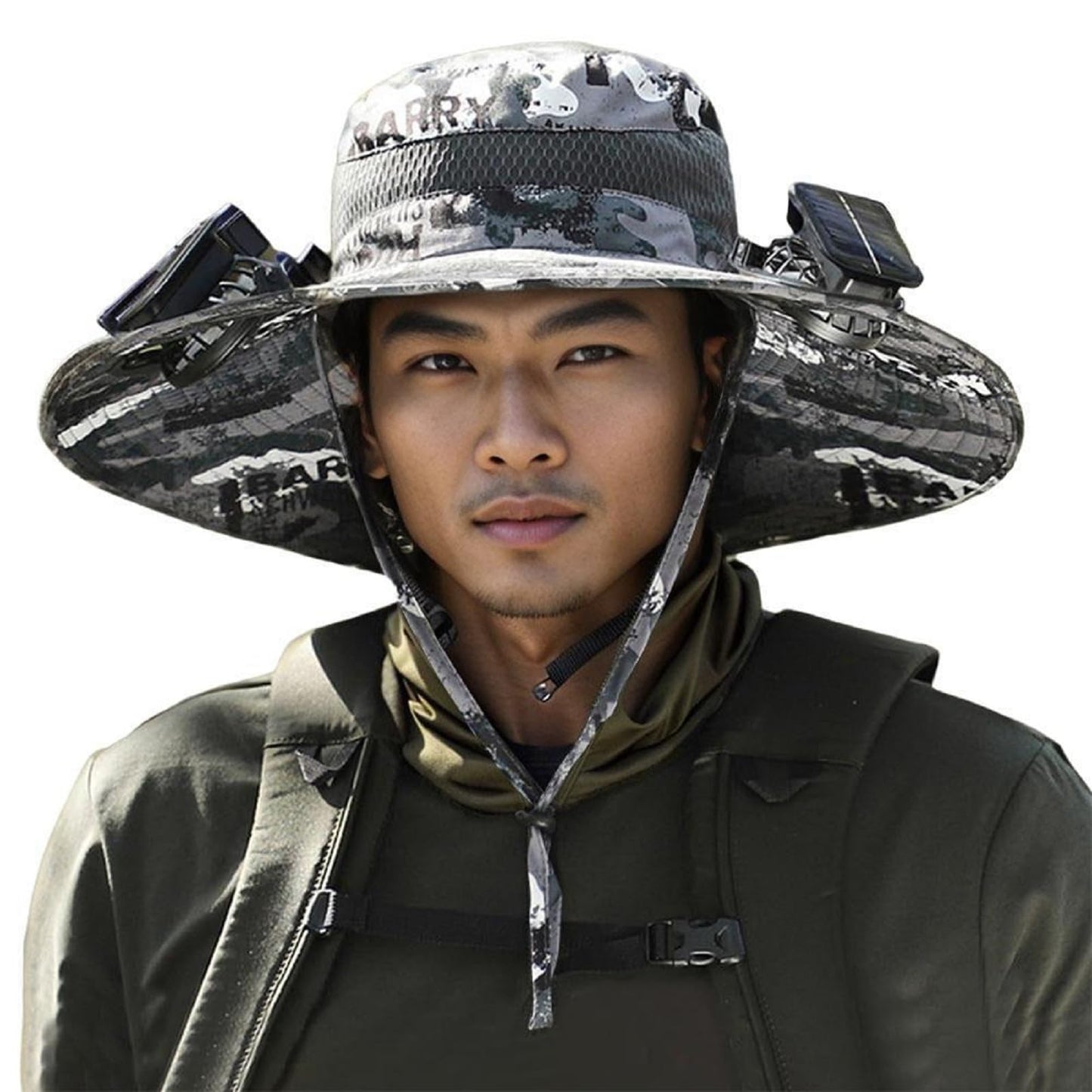 Phonery RadiantShade ® Wide Brim Hat with 2 Solar Fan-Getphonery