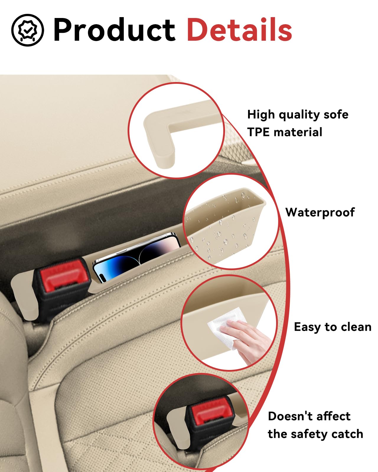 Phonery DropStop ® Car Seat Gap Fillers