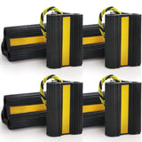 Wheel Chocks [2pair/4pack with Rope] for RV Trailer Camper Truck Car Aircraft Boat, Versatile Rubber Chocks Block Stopper for Tire with Reflective Strips, Utility Trailer Camper RV Accessories