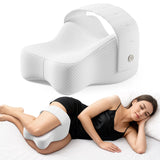 Knee Pillow for Side Sleepers, Large Comfortable Memory Foam Leg Pillow for Side Sleeping, Adjustable Strap, Pillow Sleeping Between Legs Aligns Spine, Relief for Sciatica, Back, HIPS, Knees, Joints
