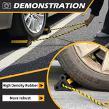 Wheel Chocks [2pair/4pack with Rope] for RV Trailer Camper Truck Car Aircraft Boat, Versatile Rubber Chocks Block Stopper for Tire with Reflective Strips, Utility Trailer Camper RV Accessories