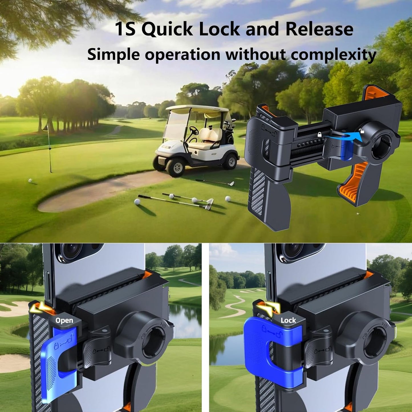 Phonery CartBuddy ® Magnetic Golf Cart Phone Holder