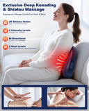 Shiatsu Back and Neck Massager with Heat – Deep Kneading Massage Pillow for Relaxation – Corded Design for Full Body Use - for Loved Ones