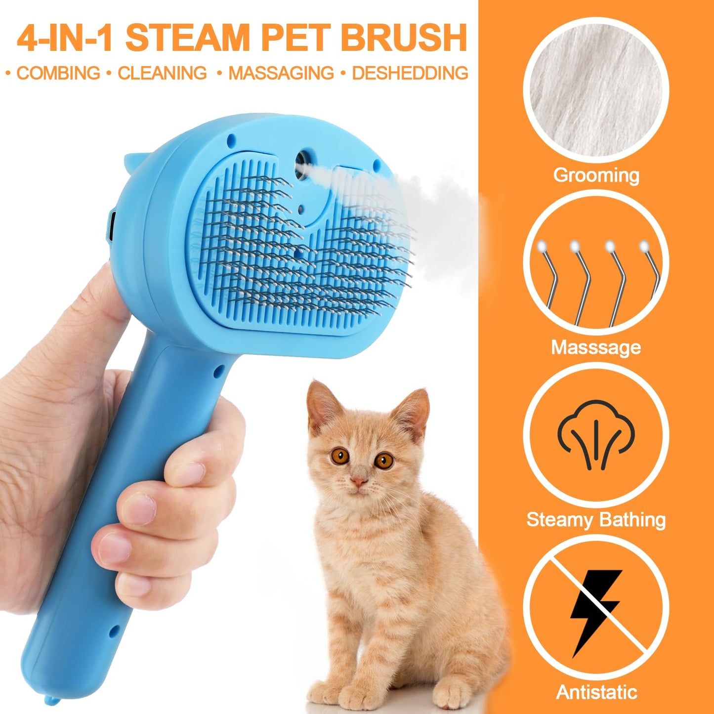 Phonery FurEase ® Cat Steam Brush-Getphonery