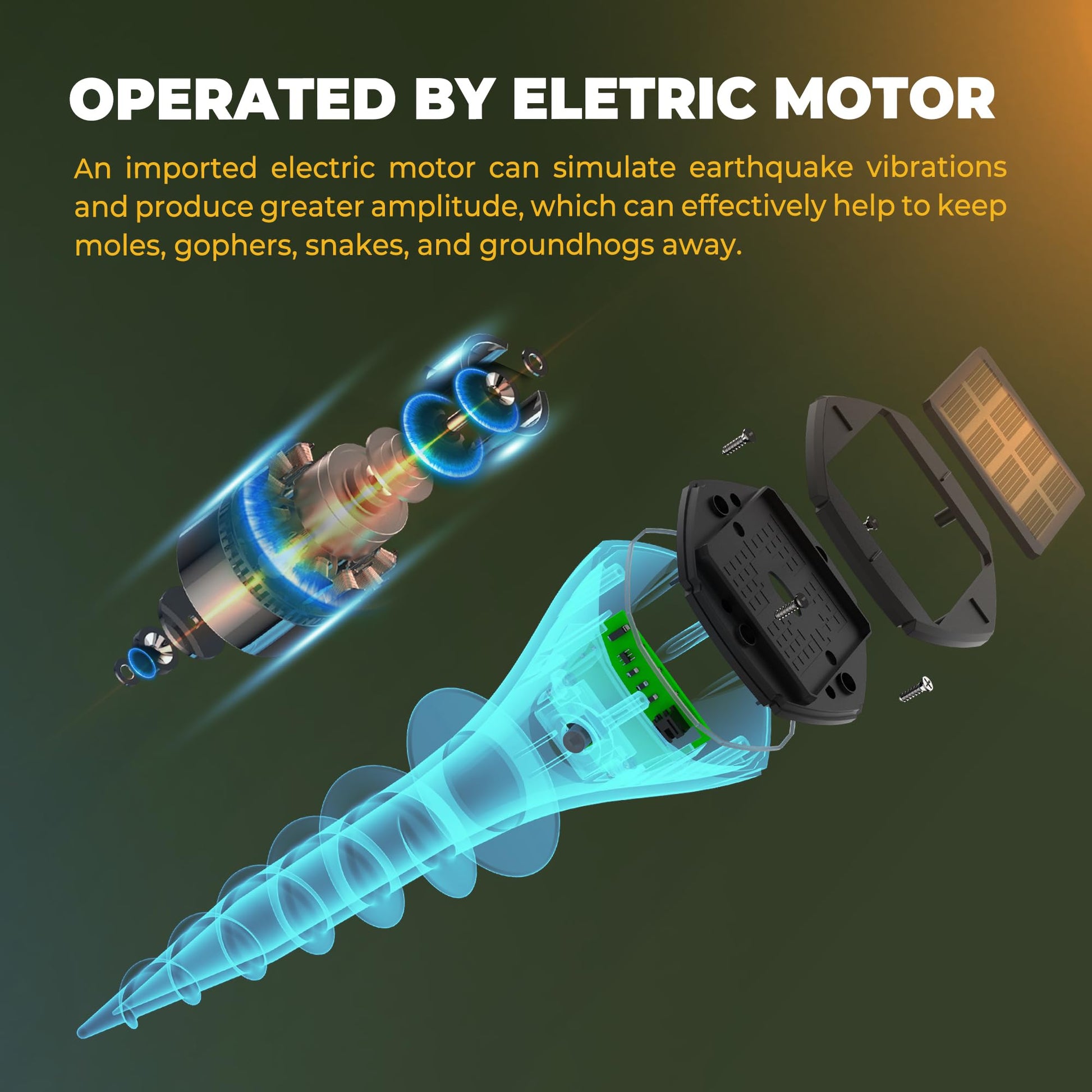 Phonery SunWave ® Solar Powered Mole Repellent-Getphonery