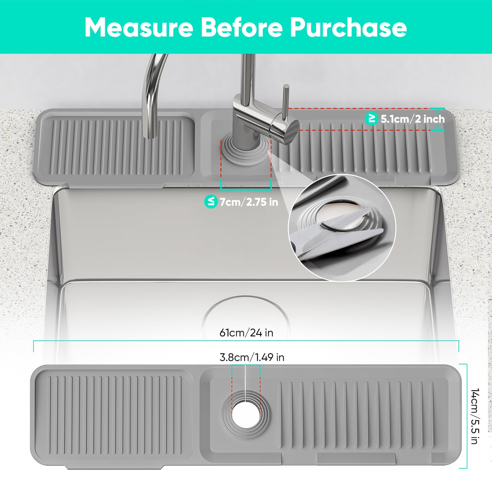 Phonery DrySink ® Faucet Mat for Kitchen Sink-Getphonery