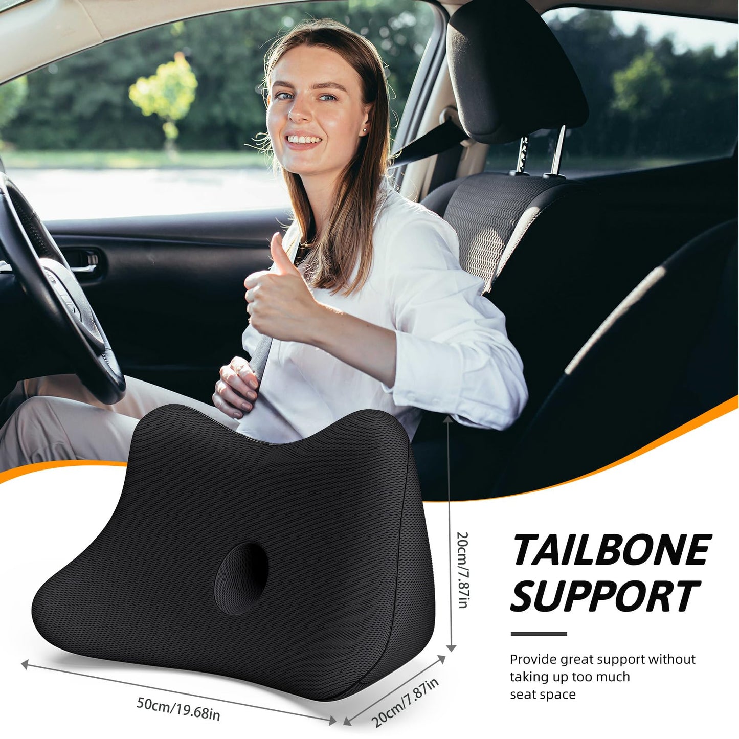 Phonery OrthoRide ® Lumbar Support Pillow for Car