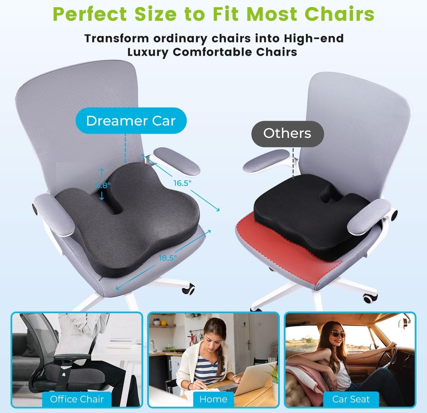 Phonery SeatHaven ® Wheelchair Seat Cushion