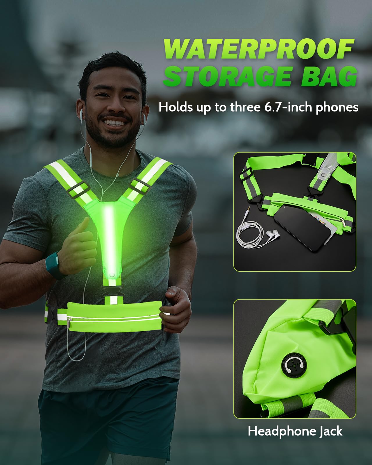Phonery LumiVest ® Light Up Running Vest-Getphonery