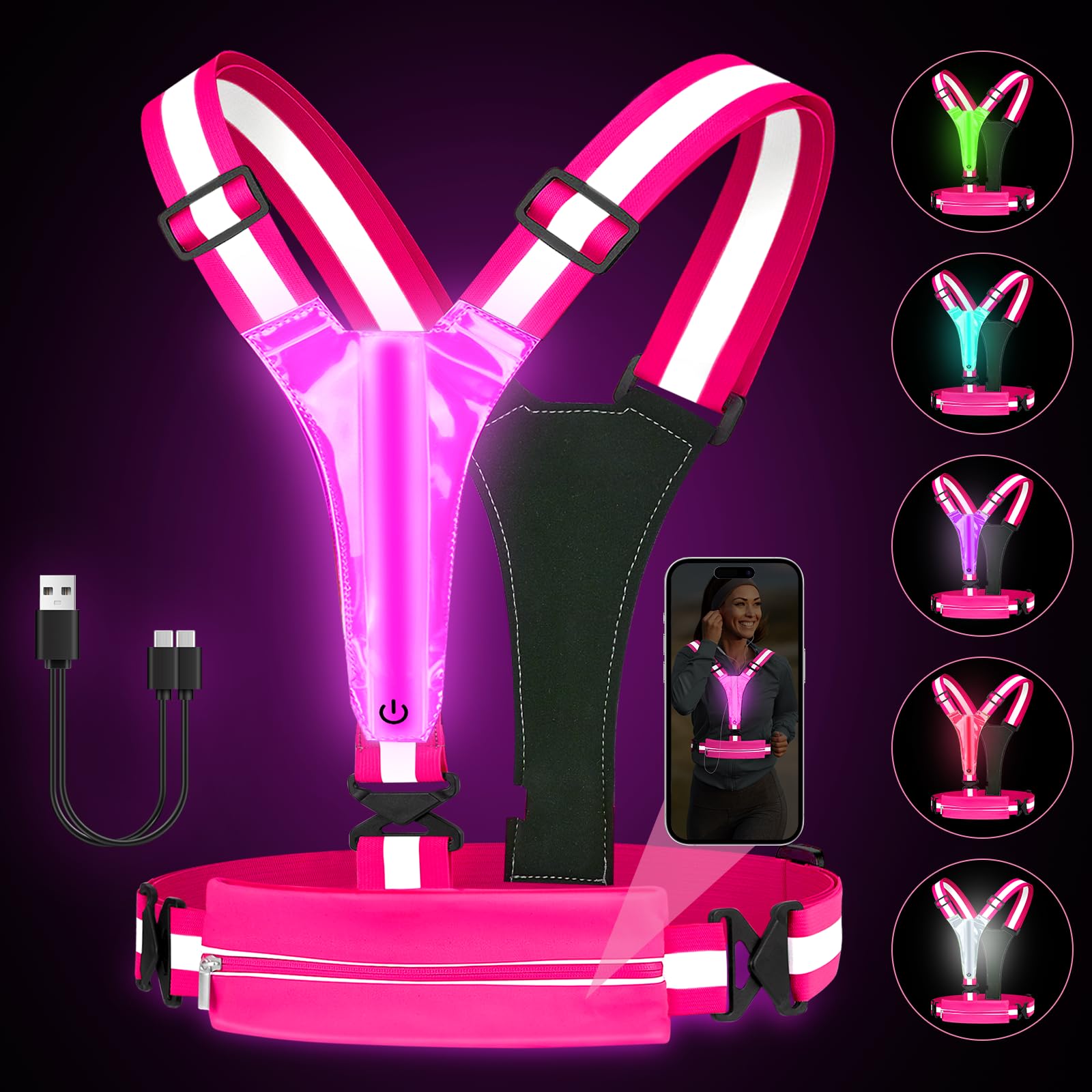 Phonery LumiVest ® Light Up Running Vest-Getphonery