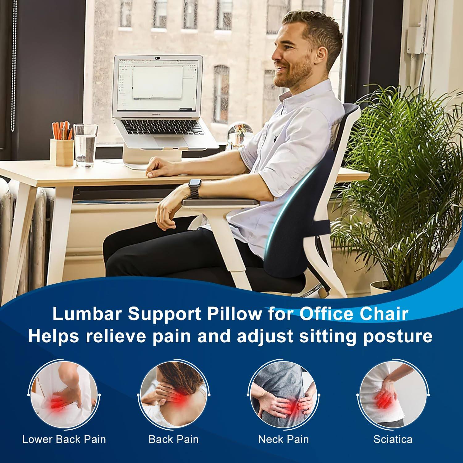 Lumbar Support Pillow - Phonery ComfyBack ® Lumbar Support Pillow