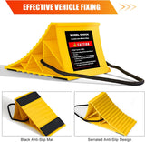 Wheel Chocks for RV Trailer, 4 Pack Non Slip Wheel Chocks for Travel Trailers with Rope for Easy Removal, Lightweight Plastic Wheel Stoppers Block for Camper Cars Trucks