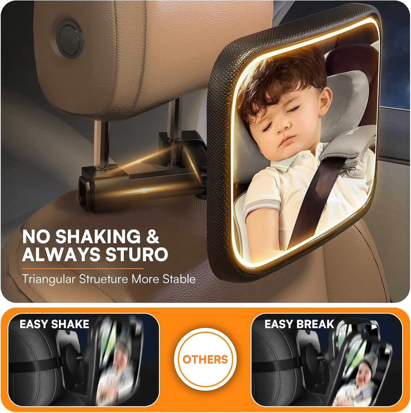 Phonery NiteGaze ® Baby Car Mirror