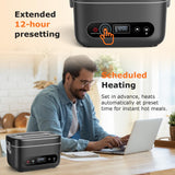 1.2L Cordless Electric Lunch Box – 20000mAh Rechargeable Portable Food Warmer with 5-Sided Heating, Auto Temperature Control, Leakproof & BPA-Free – Perfect for Office, Truck, Outdoors