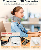 Heated Neck Brace Cervical Collar - Neck Support Brace with Heating Pad, Soft Foam Wraps Keep Vertebrae Stable and Aligned for Relief of Cervical Spine Pressure for Women & Men (M Size) Grey