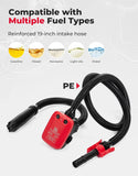 KEMIMOTO Rechargeable Fuel Transfer Pump with Automatic Shut-Off Sensor, Transfer Pump Portable 41" Hose with 3 Can Adapters, 3.2 GPM Gas Can Pump for Oil, Diesel, Gasoline