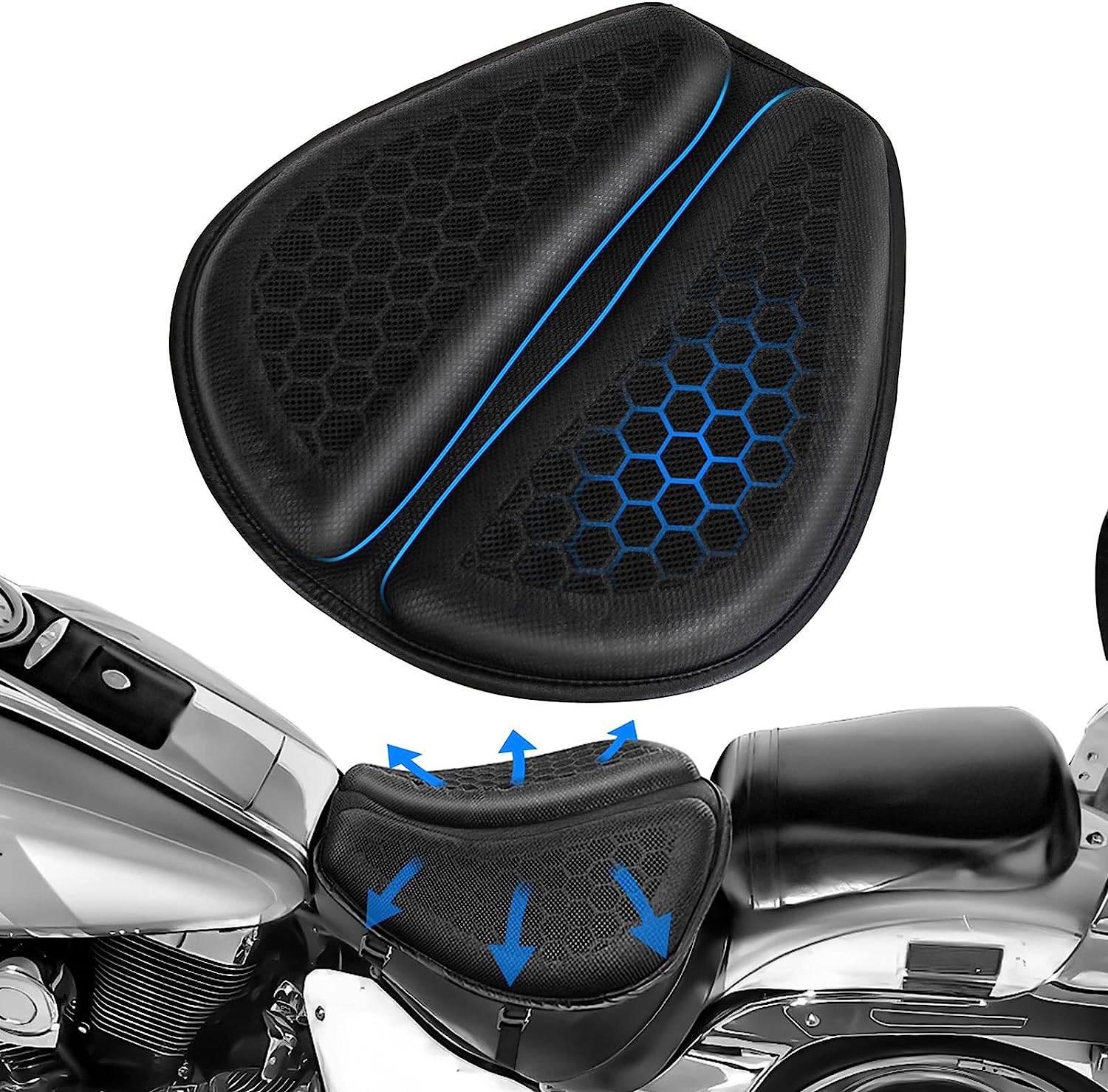 motorcycle seat cushion-Phonery Honeycomb ® Universal Motorcycle Seat  Cushion-Getphonery