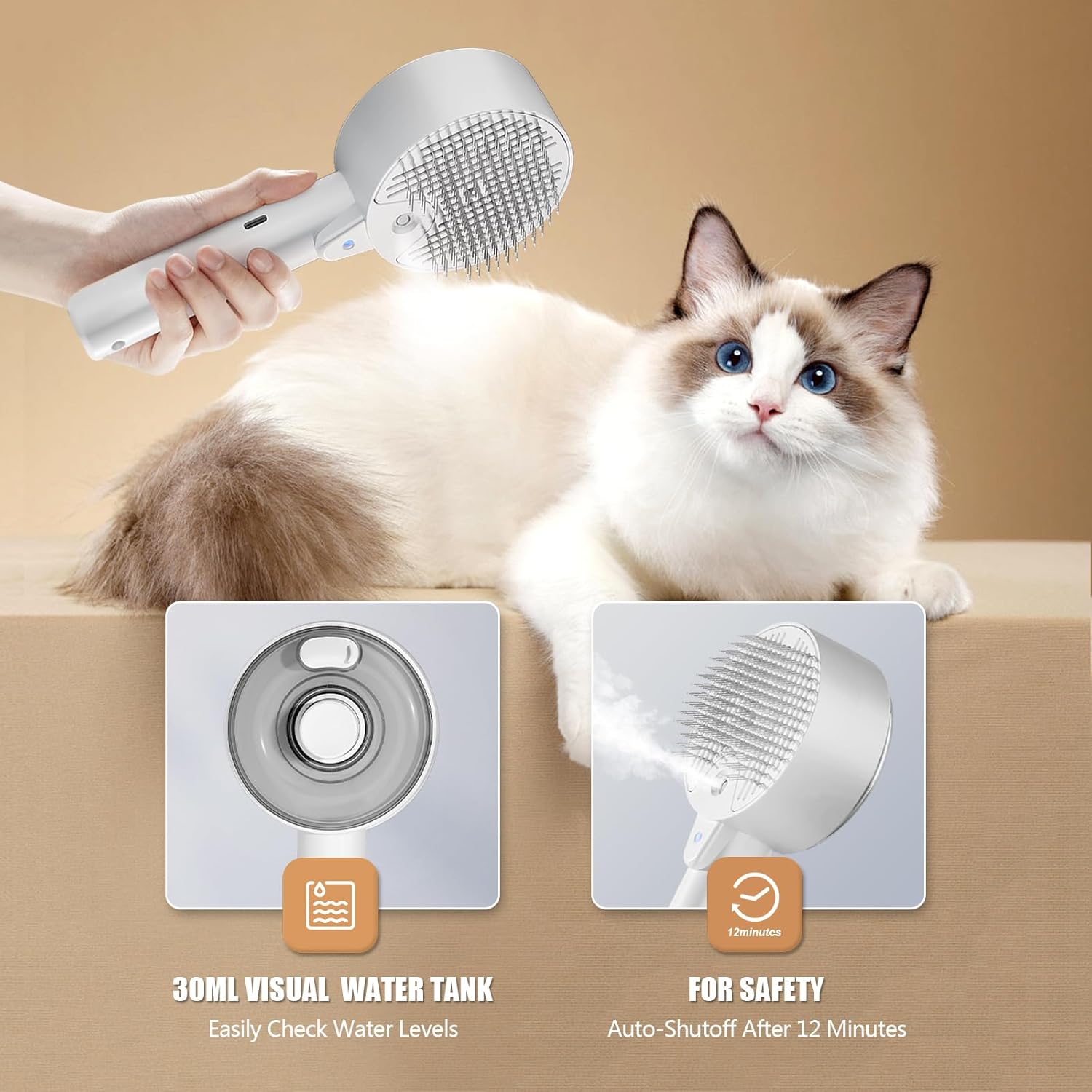 Phonery SilkyFur ® Cat Steam Brush-Getphonery